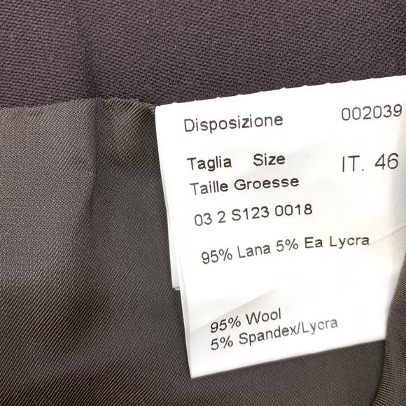 Piazza Sempione Skirt Women's Size 46 US 10 Straight & Pencil Wool Blend Brown - Picture 6 of 6